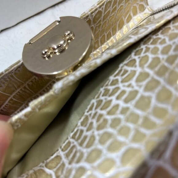 VTG Guess Canvas Logo Alligator Faux Print Snap Clutch Wallet 6.5"x3.5" - Picture 10 of 16